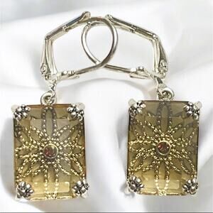 Vintage NRT Signed "Through the Looking Glass" Lever Back Earrings-NWOT